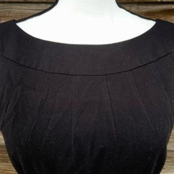 Tahari ~ Black Neckline Detailed Dress ~ Size 6P - Picture 5 of 5